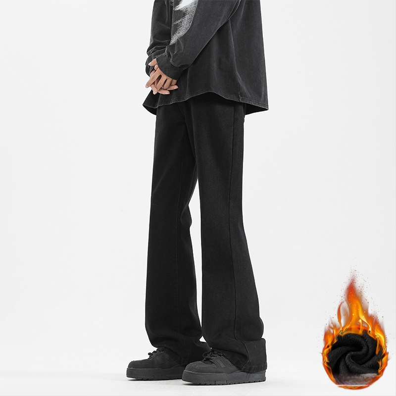 ACUSCEOOU Fliisiga teksad, mikro-flared siluett, sirged sääred, keskmine vööt, sügis-talve 2025