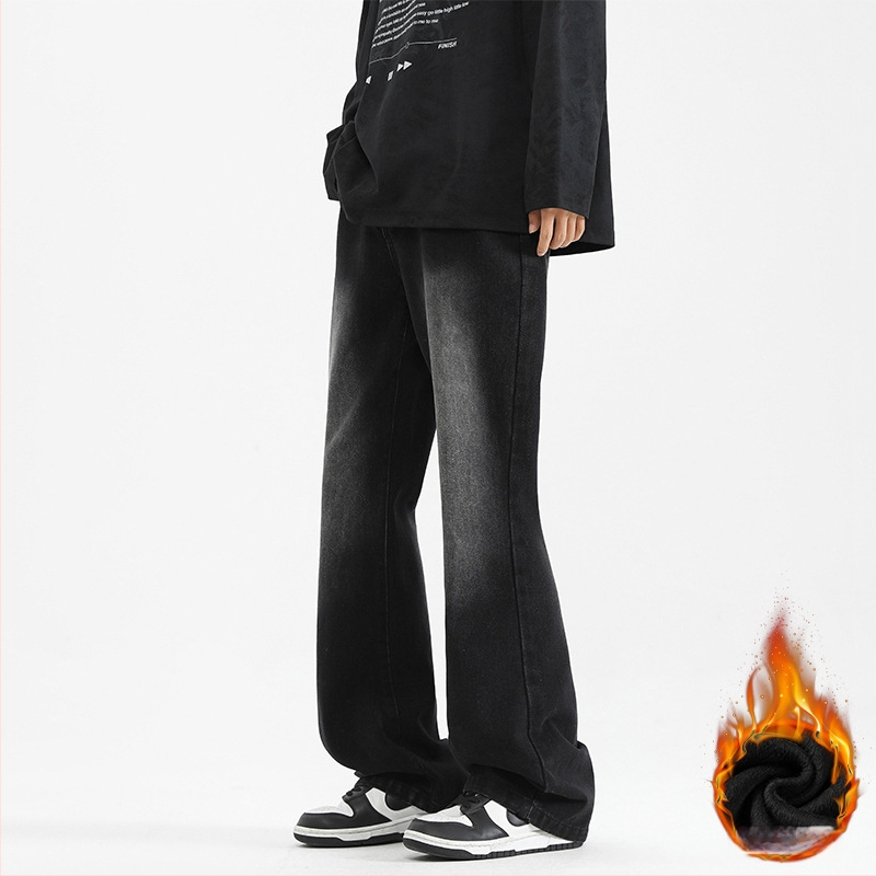 ACUSCEOOU Fliisiga teksad, mikro-flared siluett, sirged sääred, keskmine vööt, sügis-talve 2025