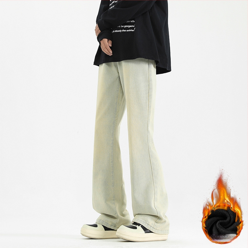 ACUSCEOOU Fliisiga teksad, mikro-flared siluett, sirged sääred, keskmine vööt, sügis-talve 2025