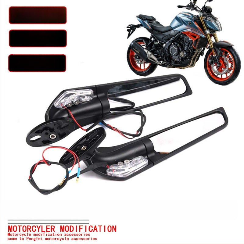 Motorratta tagumise vaate peegel integreeritud suunatulega, ruudukujuline peegel, alumiiniumisulam, mudel 32352656.