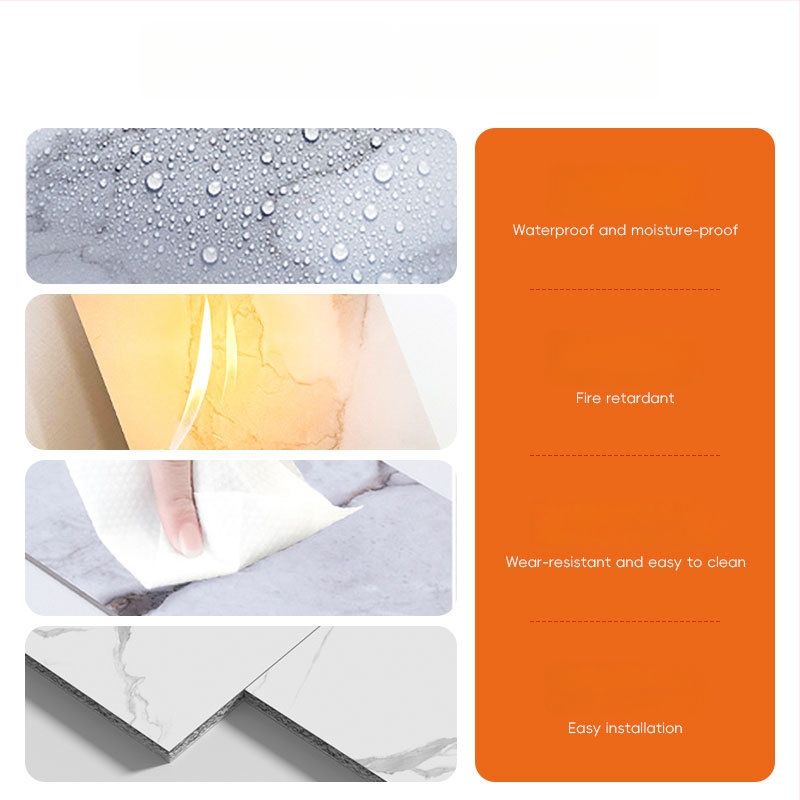 PVC stenový panel s imitáciou mramoru, vysoký lesk, odolný voči vlhkosti, protipožiarny, panel na pozadie televízora