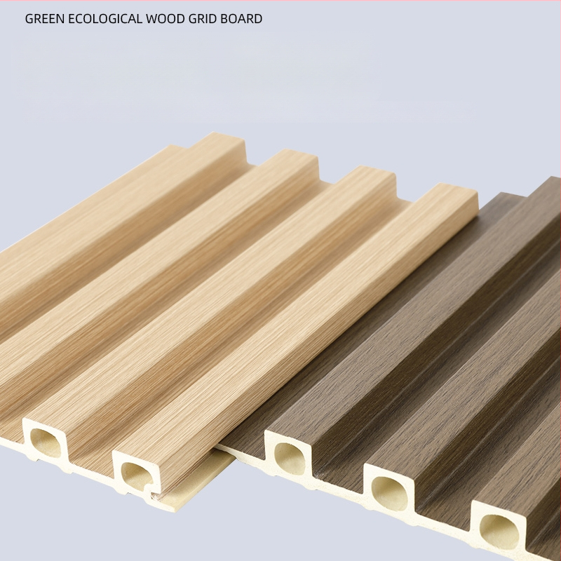 Gril panel na stenu z ekologického dreva s dutým PVC dizajnom, model Grille, štýl: Grille, Americký, Nový Čínsky, Moderný minimalistický, na pozadie TV a strop