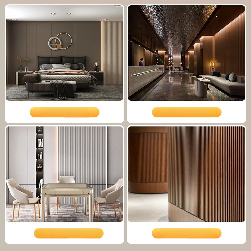 Gril panel na stenu z ekologického dreva s dutým PVC dizajnom, model Grille, štýl: Grille, Americký, Nový Čínsky, Moderný minimalistický, na pozadie TV a strop