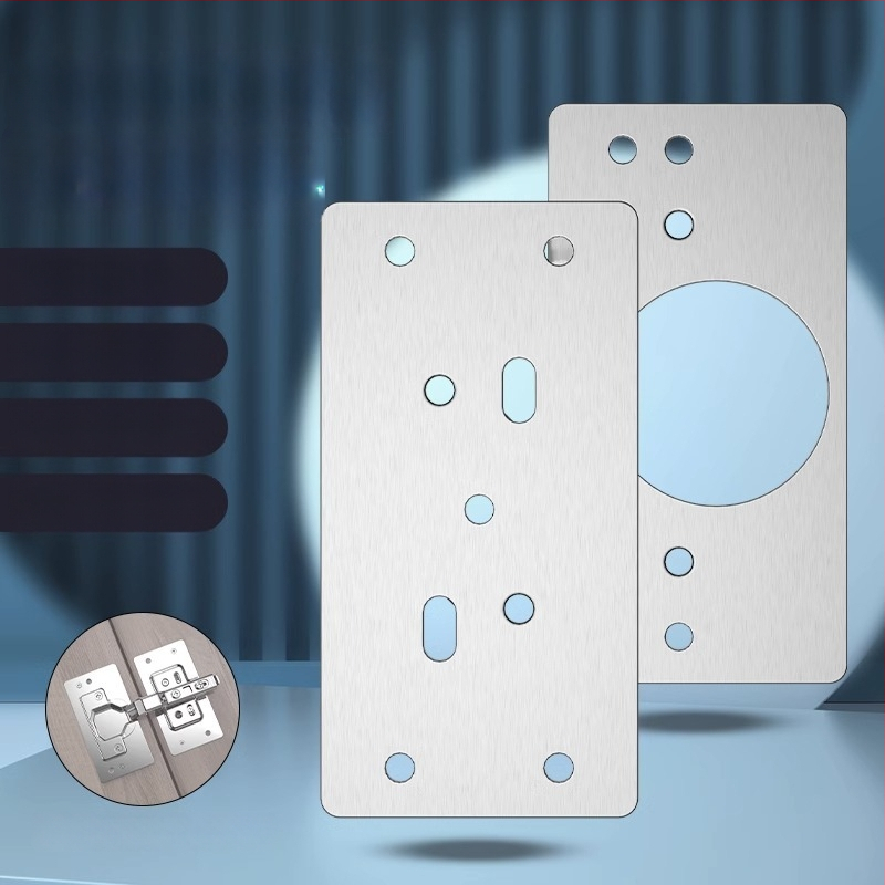 4-dielna nerezová oceľová platňa na opravu a zosilnenie pántov skriňových dvierok