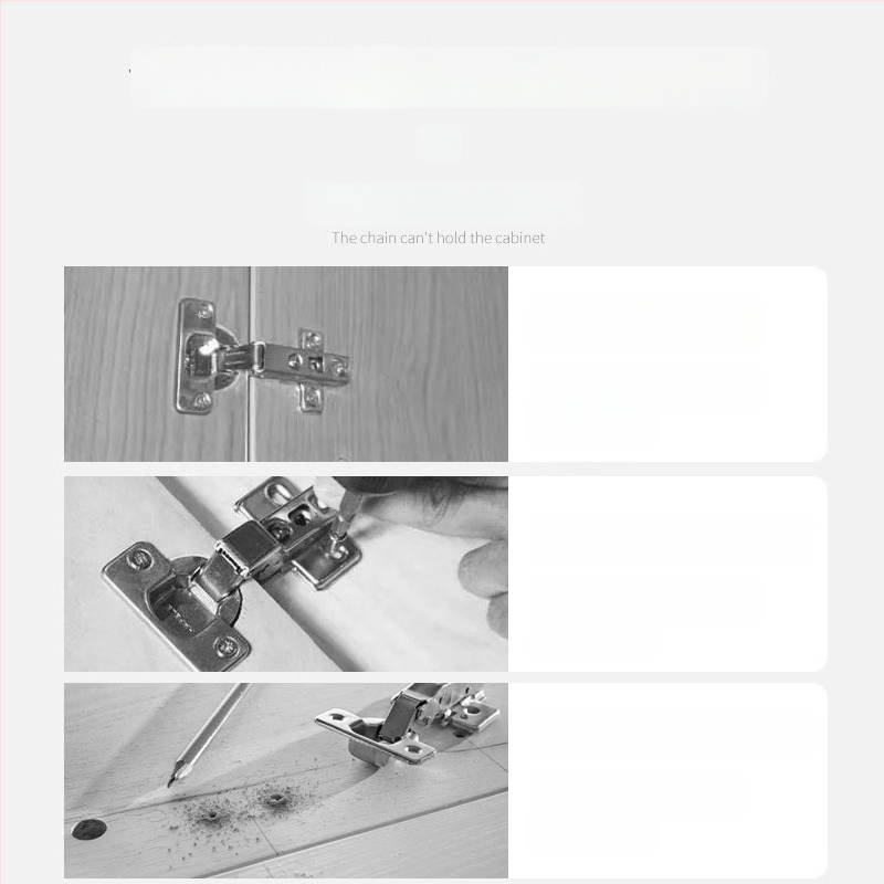 4-dielna nerezová oceľová platňa na opravu a zosilnenie pántov skriňových dvierok