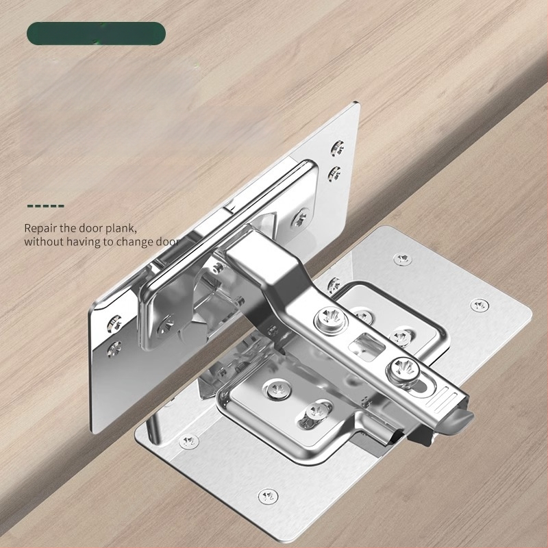 4-dielna nerezová oceľová platňa na opravu a zosilnenie pántov skriňových dvierok