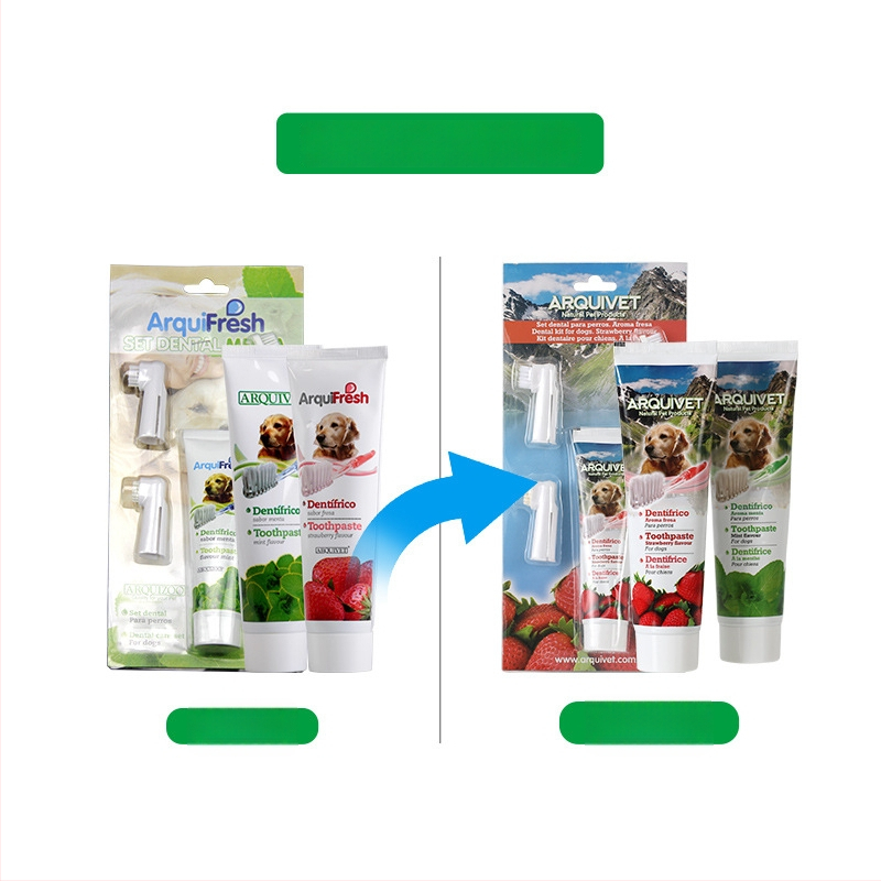 ARQUIVET súprava na zuby pre domáce zvieratá – starostlivosť o ďasná, svieži dych, odstraňovanie škvŕn, odstraňovanie zubného kameňa (ARQUIVET; Fresh breath; Gum care; Remove stains; Remove calculus)