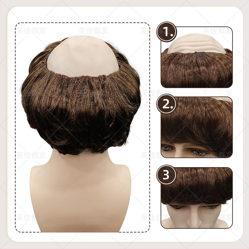 Parochňa na cosplay s rohami, krátke vlasy — (Materiál: vysokoteplotný hodváb; Spracovanie: mechanizmus; Vhodné pre všetky odtiene pleti; Pre cosplay)