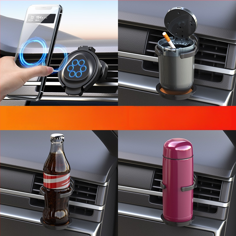 Auto kokkuvolditav joogitoe hoidik õhuavade jaoks magnetfunktsiooniga | Materjal: ABS + magnet | Mudel Y-918 | Ühilduv õhuavadega