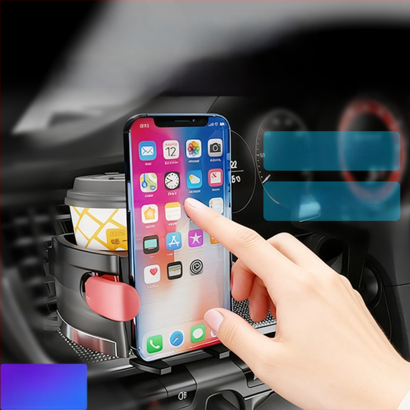 Държач за чаши за автомобилен въздушен вентил с монтаж за телефон, ABS, модел AC-2287, водоустойчив, устойчив на натиск, персонализируем