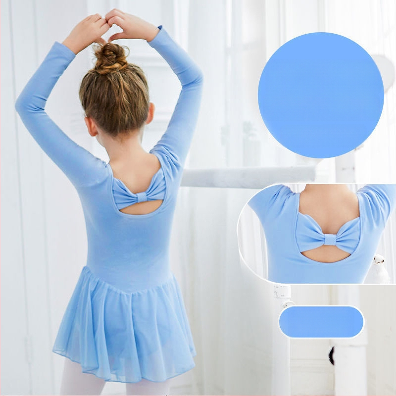 Fitdance Детска балетна рокля за момичета, памучна тъкан с къс ръкав, мека обработка на плат, сладък стил, за деца 3–8 години