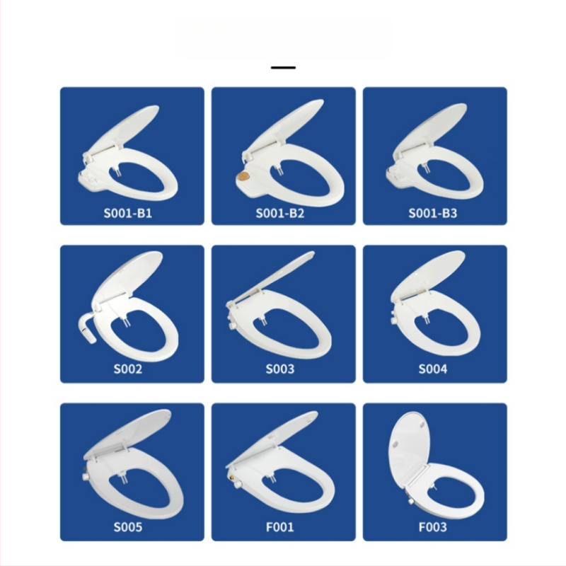 WC sedačka s integrovaným ABS čističom na zadok a čistenie tela, PP+ABS, jedným klikom rýchle demontáž, polstrovaná, vzdialenosť otvorov 134–186 mm, model S015-J027-01