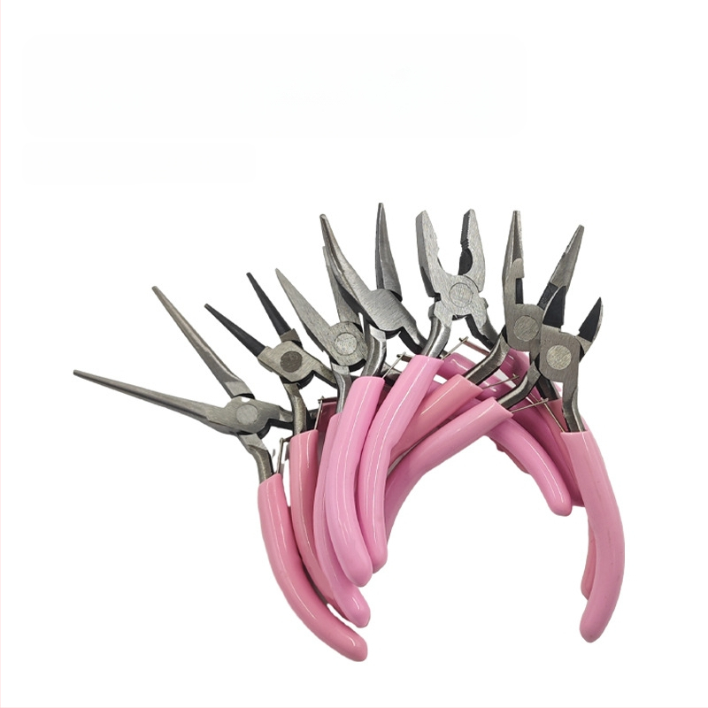 Papuošalų replės rinkinys: daugiafunkcinės replės su adatos nosimi, apvalią nosimi ir įstrižos nosies replėmis; aukštos anglies plienas; laidų izoliacijos pašalinimui