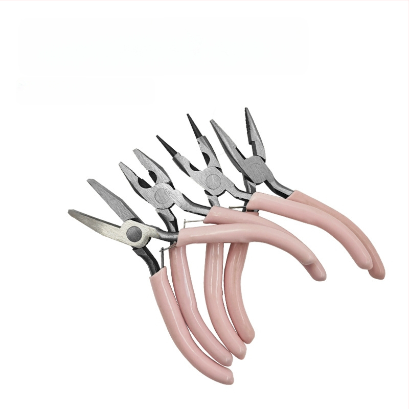 Papuošalų replės rinkinys: daugiafunkcinės replės su adatos nosimi, apvalią nosimi ir įstrižos nosies replėmis; aukštos anglies plienas; laidų izoliacijos pašalinimui