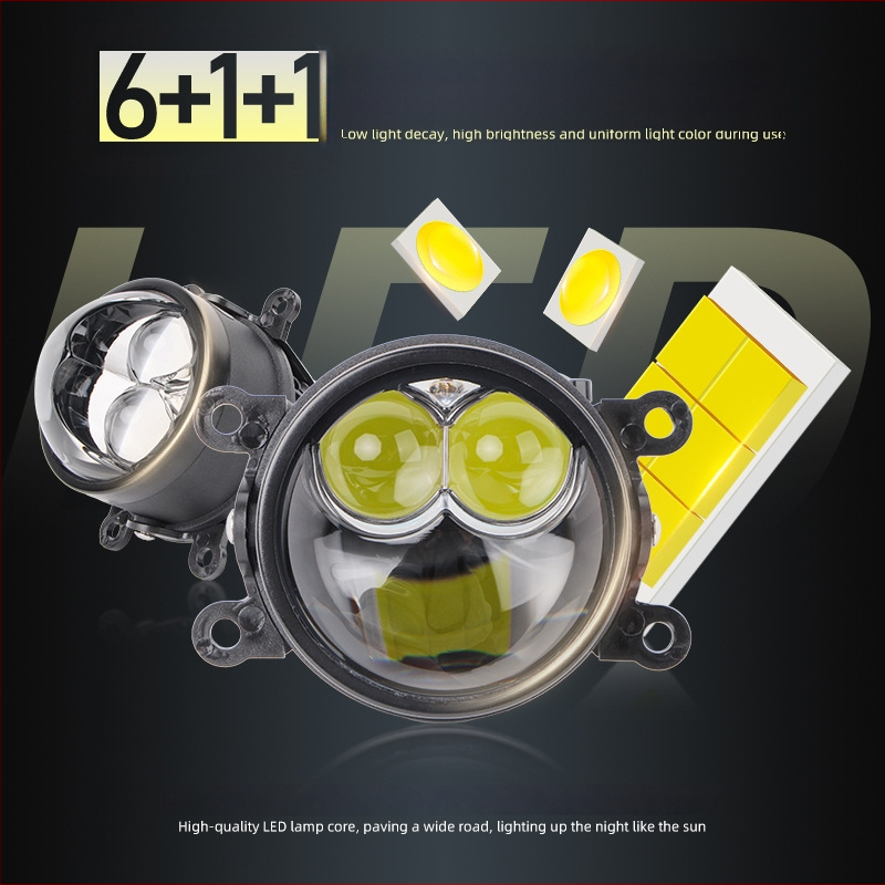 Двойна лазерна мъгла за автомобил – LED + лазер, 4800 лм, IP68, 12V, 90W