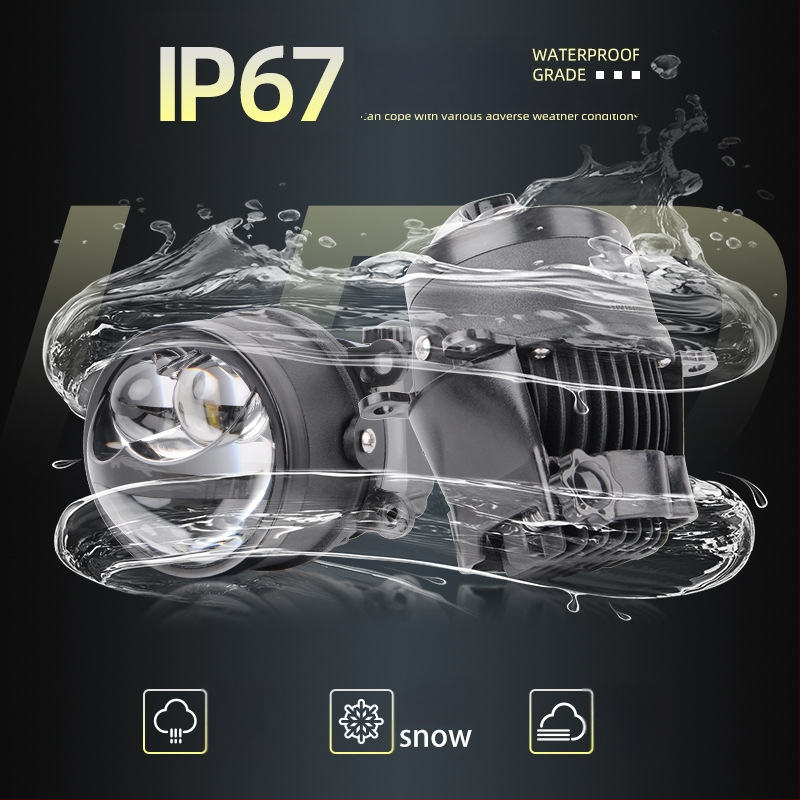 Двойна лазерна мъгла за автомобил – LED + лазер, 4800 лм, IP68, 12V, 90W