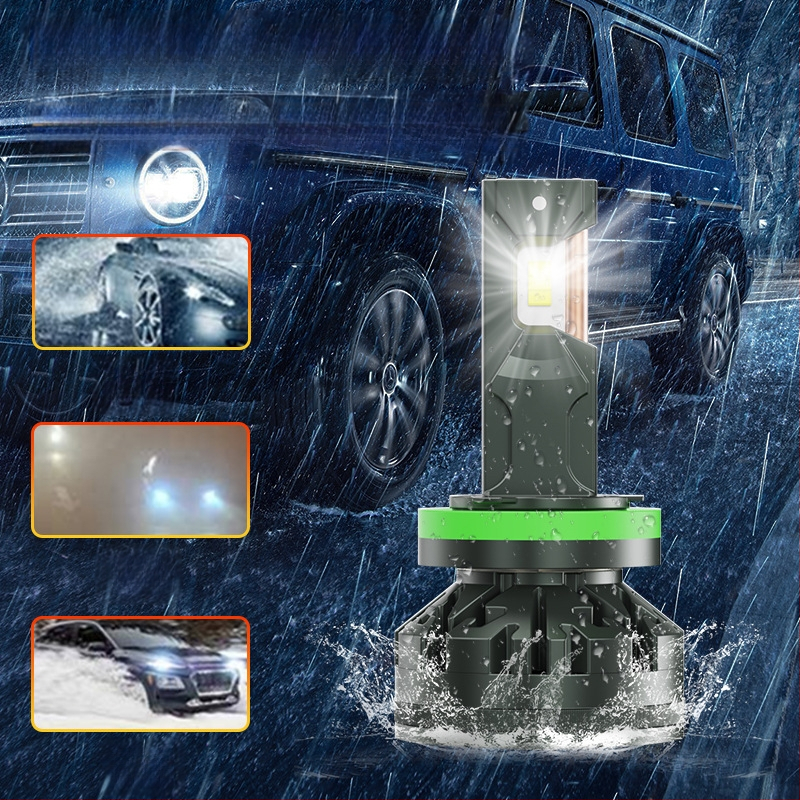 LED автомобилен фар за кола с двойна медна тръба, 100W, чип 3570, IP68, 9-36V, 7000 lm, алуминиев корпус, живот 50000 ч