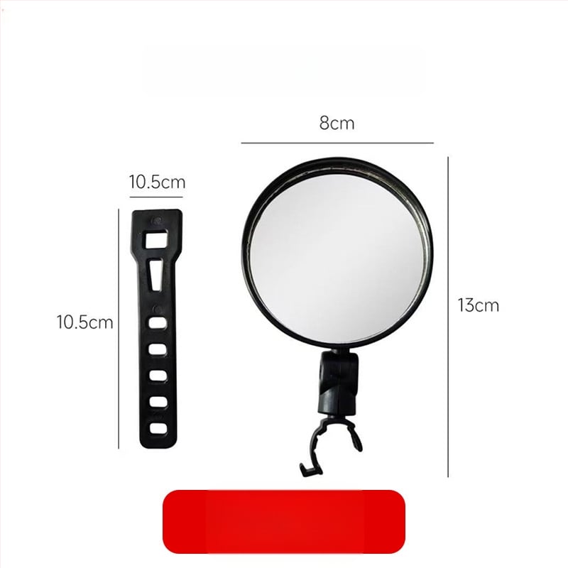 Zadné zrkadlo pre bicykle a elektro bicykle, kruhové sklenené zrkadlo s PP púzdrom, univerzálne uchytenie, malý kruhový model, na dochádzanie