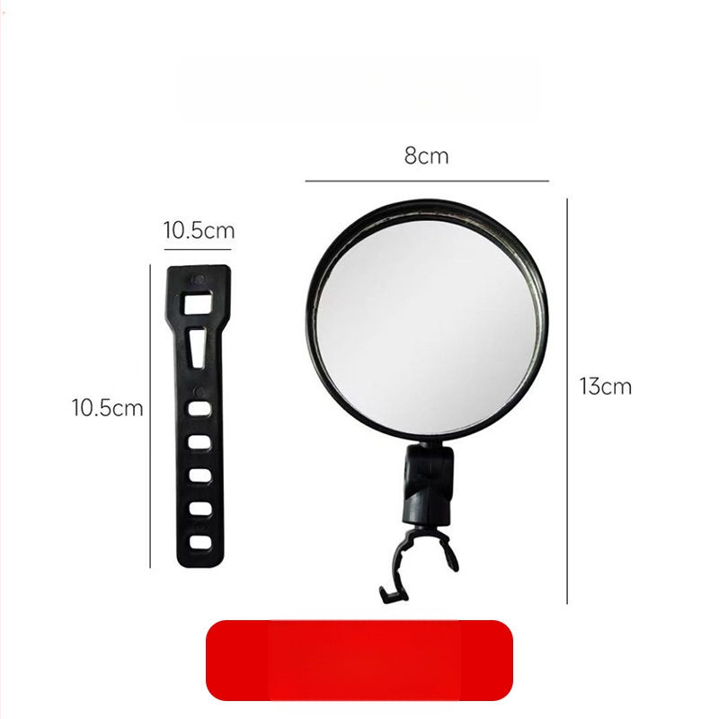Zadné zrkadlo pre bicykle a elektro bicykle, kruhové sklenené zrkadlo s PP púzdrom, univerzálne uchytenie, malý kruhový model, na dochádzanie