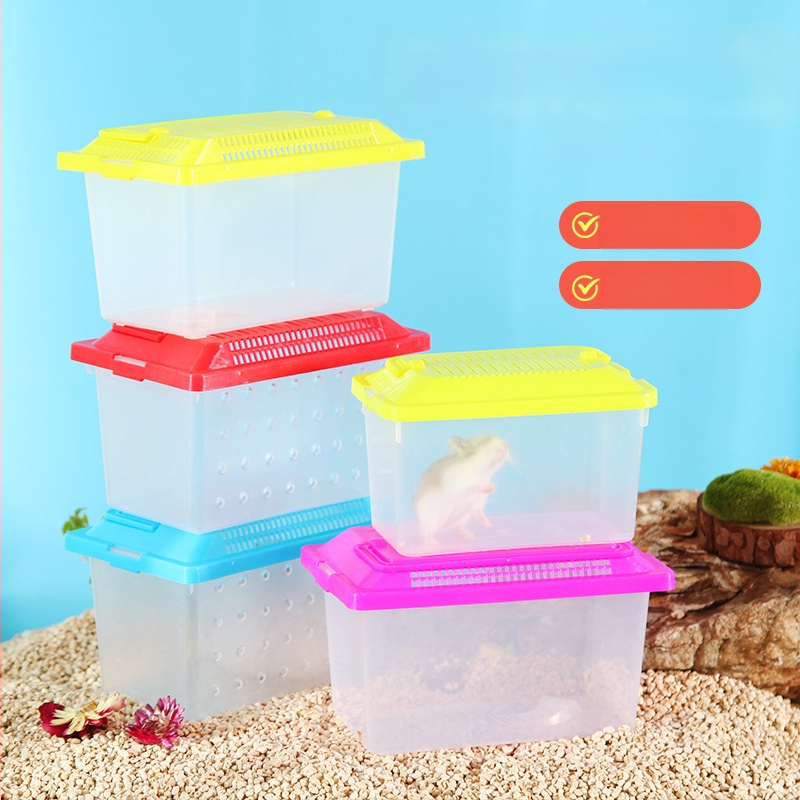 Priehľadná transportná krabička pre škrečky — odolný plast, značka Ha whale bear, určené pre domáce zvieratá