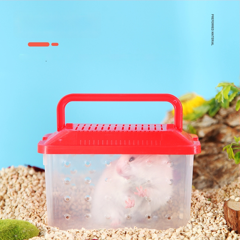 Priehľadná transportná krabička pre škrečky — odolný plast, značka Ha whale bear, určené pre domáce zvieratá