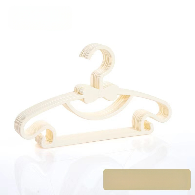 Plastová detská vešiak na oblečenie s držiakom na nohavice a kravaty, 100% nový plast, uvedené na trh v roku 2024, balenie 10 kusov