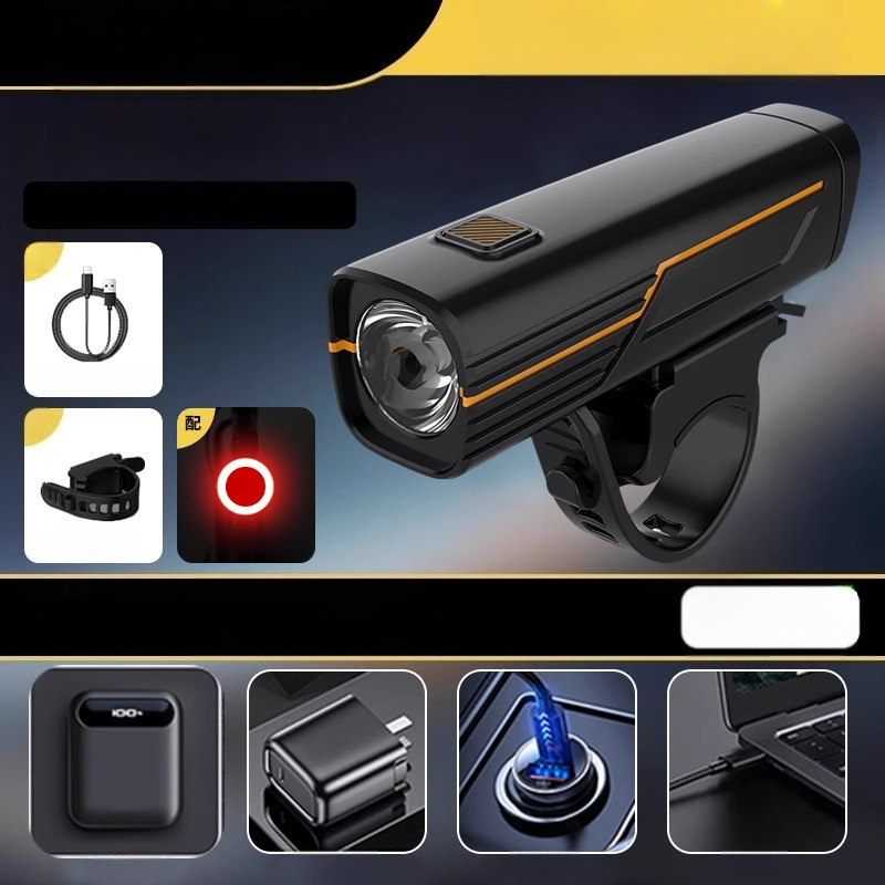 Jalgrattavalgustite komplekt: eesvalgus tugeva võimsusega öiseks sõitmiseks, taga tuli, USB-C, 1200mAh, kiire vabastamine, mudel F998M6TH968S9M