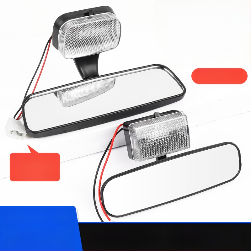 Mojielong 12V konvexné spätné zrkadlo so svetlom pre uzavreté štvorkolové osobné vozidlo