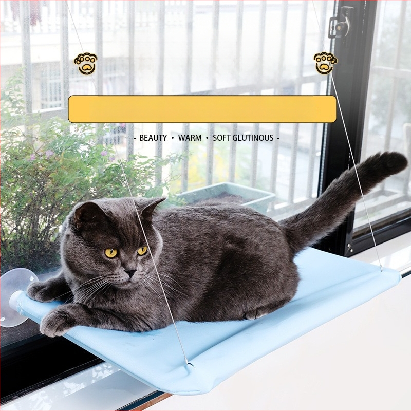 Textilný mačací hamak s prísavkami – všetky ročné obdobia, vnútorné použitie, priedušné hniezdo pre mačky