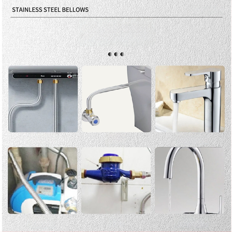 304 roostevabast terasest gofreeritud veevõtu sisendvoolik boilerile, WC-le ja köögile (80 MPa, 0–90°C)