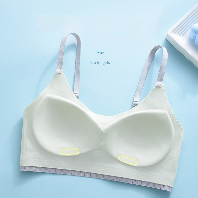 Tréningová podprsenka pre dievčatá vo veku 12–15 rokov, nylon, 3/4 košík, formovaný košík bavlna, pevné dvojité ramienka