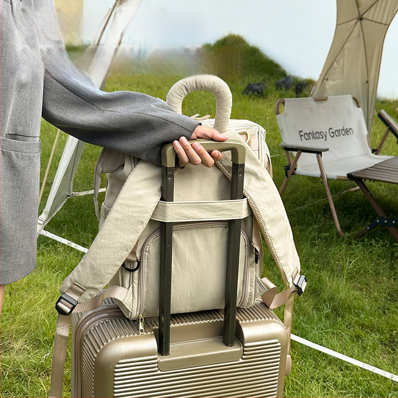 JOYNCLEON Ruksak za njegu bebe — vodootporan s odjeljivanjem suho/mokro; materijal: tkanina; dizajn: ruksak; zakrivljena naramenica