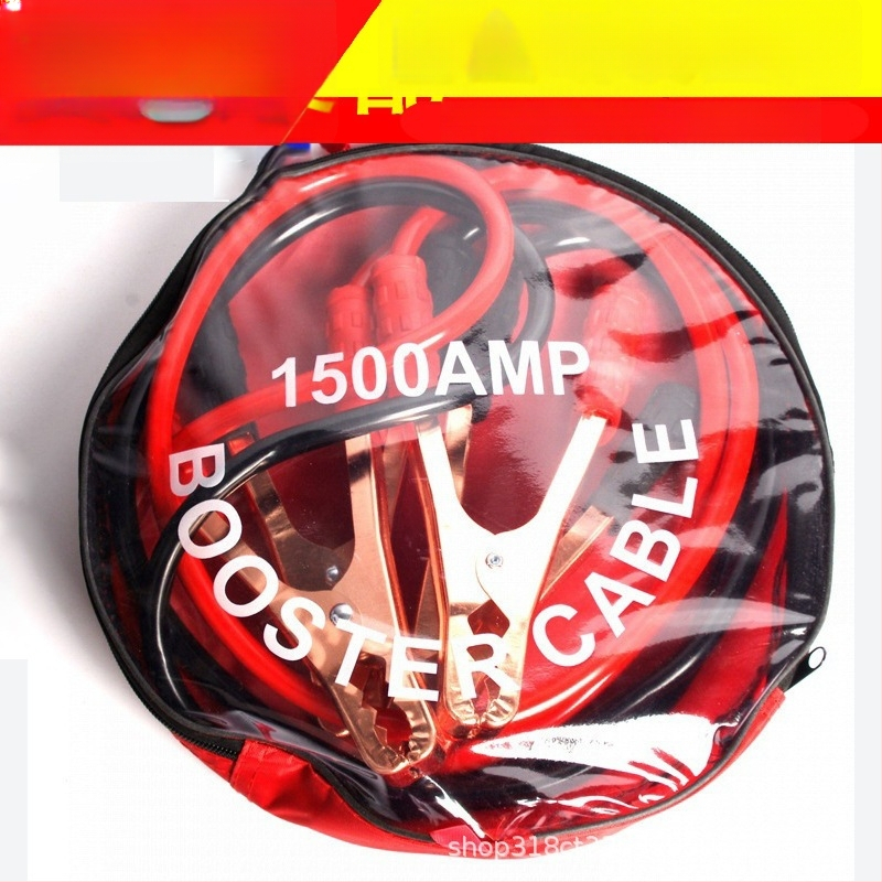 Automobilio akumuliatoriaus užvedimo kabelis su gryno vario klipais, Fire Line, 1500A, stori laidininkai