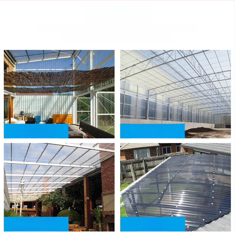 Priehľadný osvetľovací panel z PC, zosilnený sklenými vláknami, vlnitý typ strešného plášťa, vhodný pre skleníky a prístrešky
