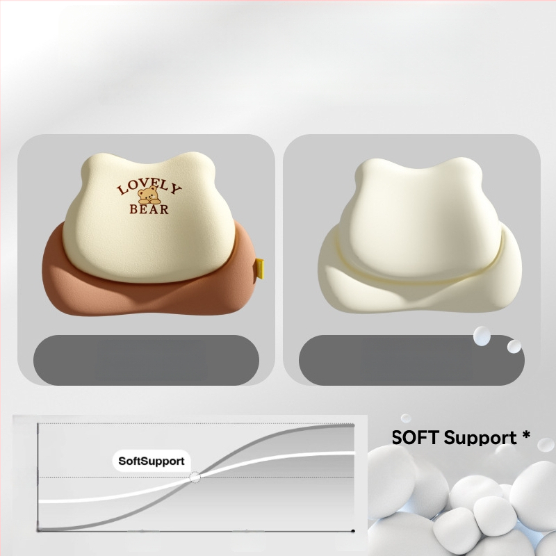 Automobilová bedrová opora – pamäťová pena, univerzálne uchytenie, vzor medveďa, potlač loga, minimalistický štýl pre všetky ročné obdobia