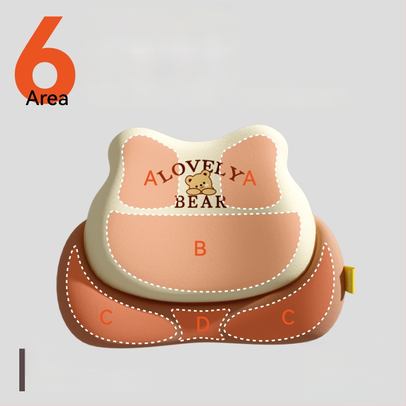 Automobilová bedrová opora – pamäťová pena, univerzálne uchytenie, vzor medveďa, potlač loga, minimalistický štýl pre všetky ročné obdobia