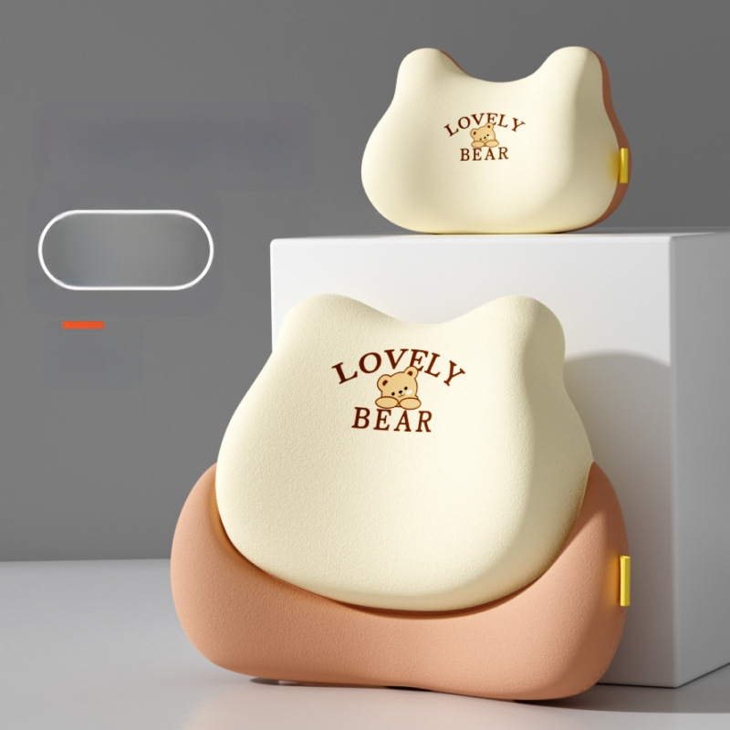 Automobilová bedrová opora – pamäťová pena, univerzálne uchytenie, vzor medveďa, potlač loga, minimalistický štýl pre všetky ročné obdobia