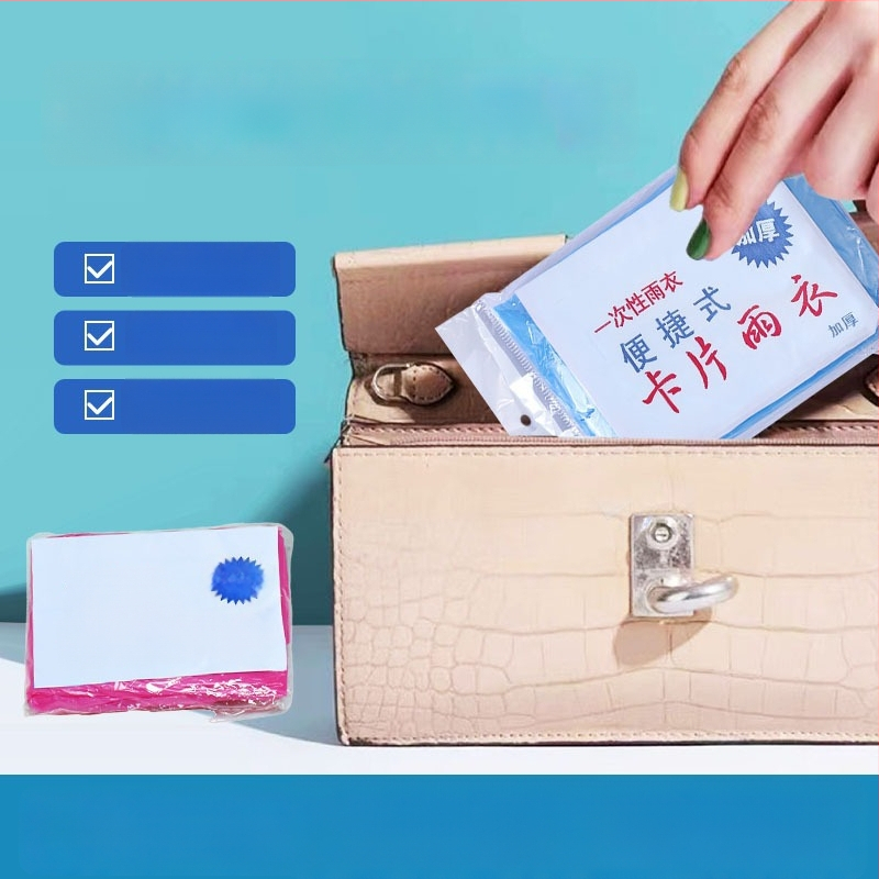 Jednorazové dažďové pončo na turistiku — PVC materiál, pre dospelého, pre jednu osobu