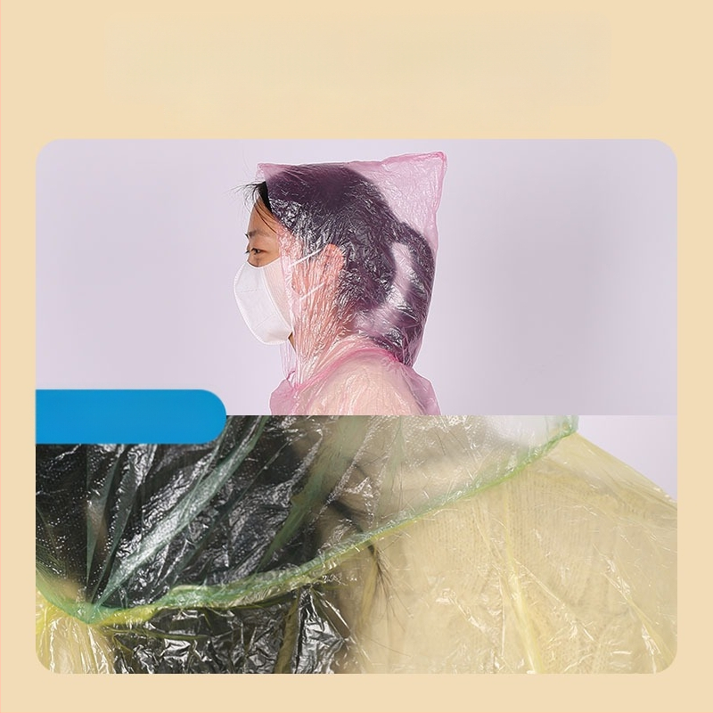 Jednorazové dažďové pončo na turistiku — PVC materiál, pre dospelého, pre jednu osobu