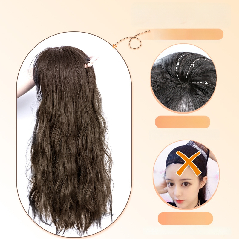 Dámska parochňa – ľahko zvlnené vodné vlny, objem v hornej časti, kučeravé vlasy, vysokoteplotná hodvábna vlákna, mechanické spracovanie, možné farbiť