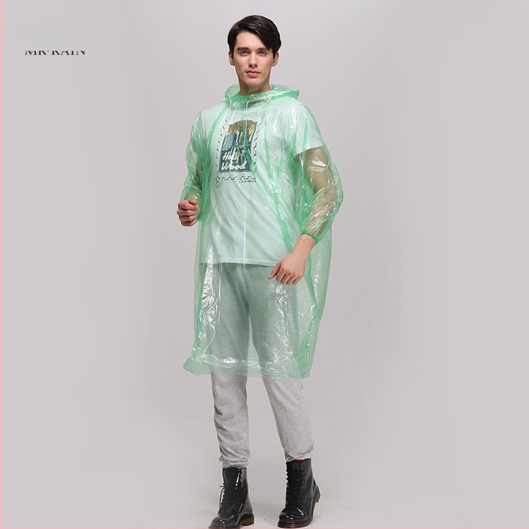 Viso kūno vienkartinis lietaus pončas, PE audinys, plonas 0,02 storis, vienai asiai, TS005PE2