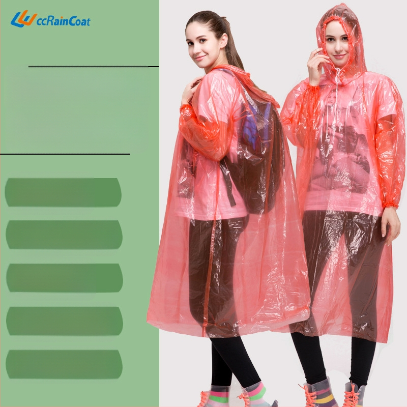 Viso kūno vienkartinis lietaus pončas, PE audinys, plonas 0,02 storis, vienai asiai, TS005PE2