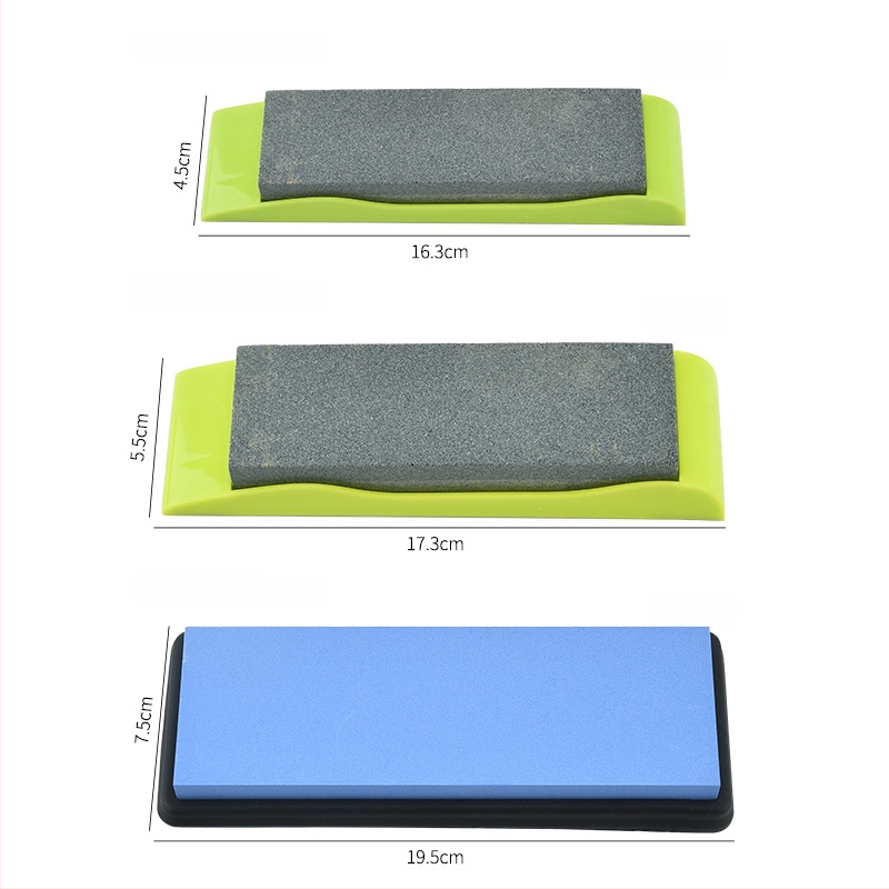 Dvojstranný brúsny kameň s držiakom na drez pre kuchynské nože a nožnice — korund