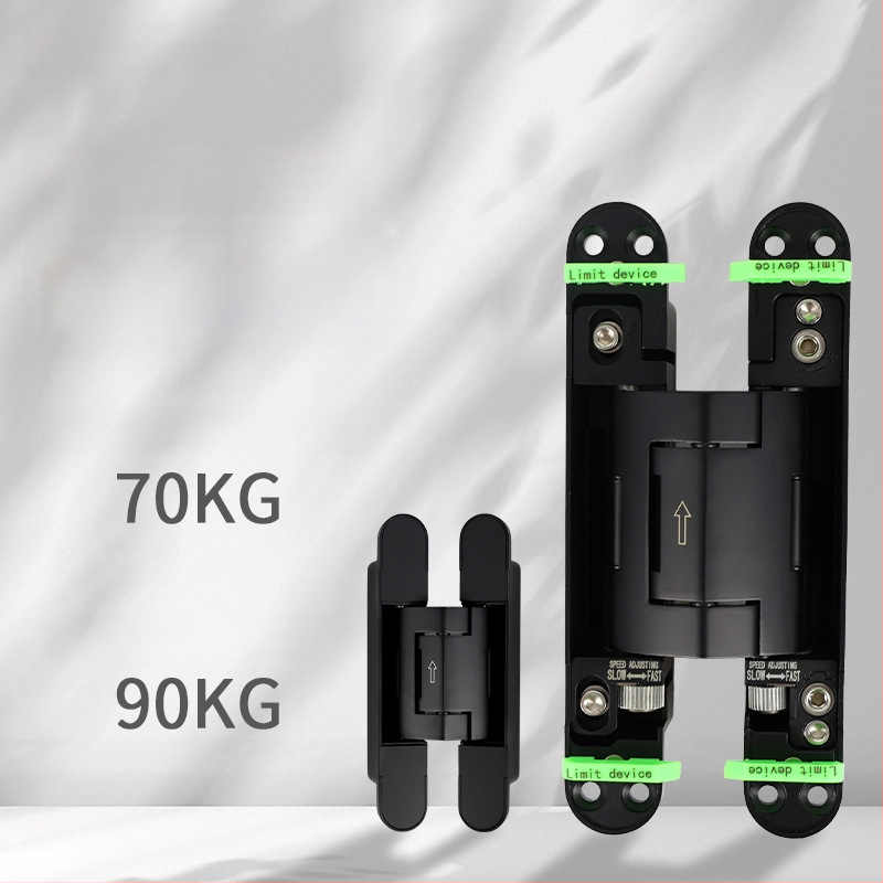 Hydraulický skrytý dverový pánt, nastaviteľný; model RHH-80, materiál zliatina zinku, povrchová úprava elektroplatovanie, nosnosť 90 kg, značka Lelon