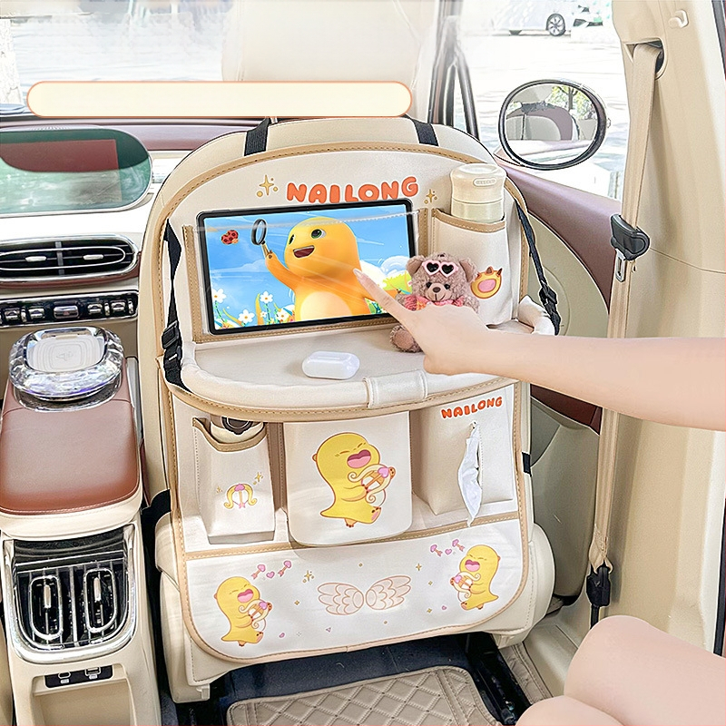 Zložiteľný stolík pre zadné sedadlo auta, inštalácia s zapínaním, univerzálna kompatibilita, Blue Rain