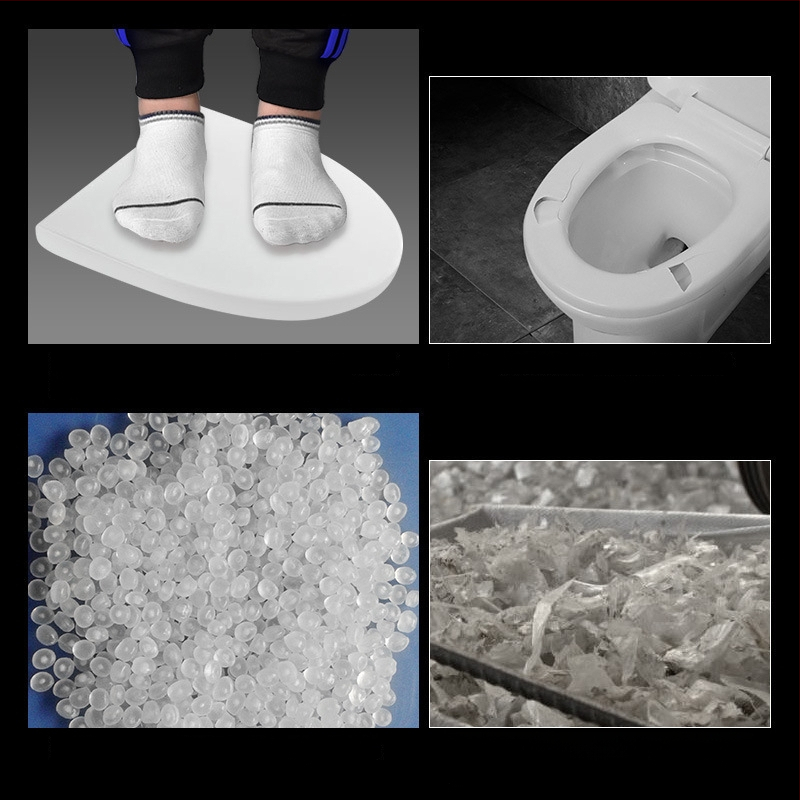 Rýchlo odpojiteľný veľký V-tvarovaný univerzálny kryt na záchod, PVC, 3-dielna sada, americký štýl