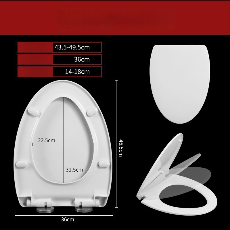 Rýchlo odpojiteľný veľký V-tvarovaný univerzálny kryt na záchod, PVC, 3-dielna sada, americký štýl