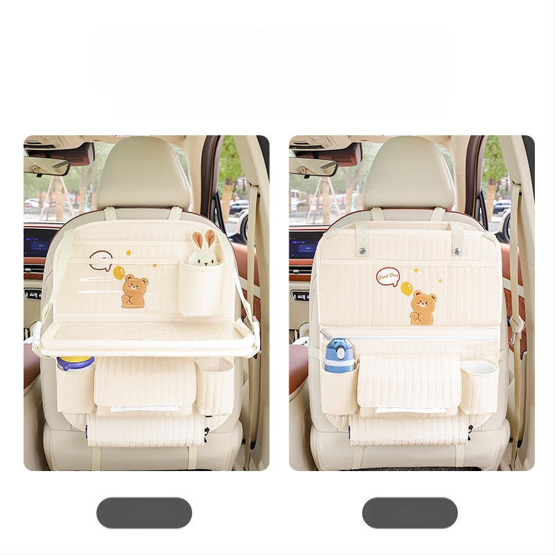 Sklopná doska na zadné sedadlo so skladovacím vreckom a odpadkovým košom, objem 2400 ml, zavesný typ, univerzálne uchytenie