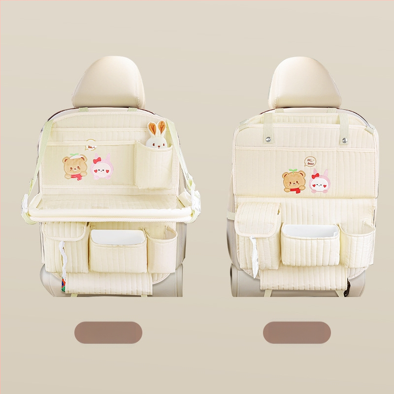 Sklopná doska na zadné sedadlo so skladovacím vreckom a odpadkovým košom, objem 2400 ml, zavesný typ, univerzálne uchytenie