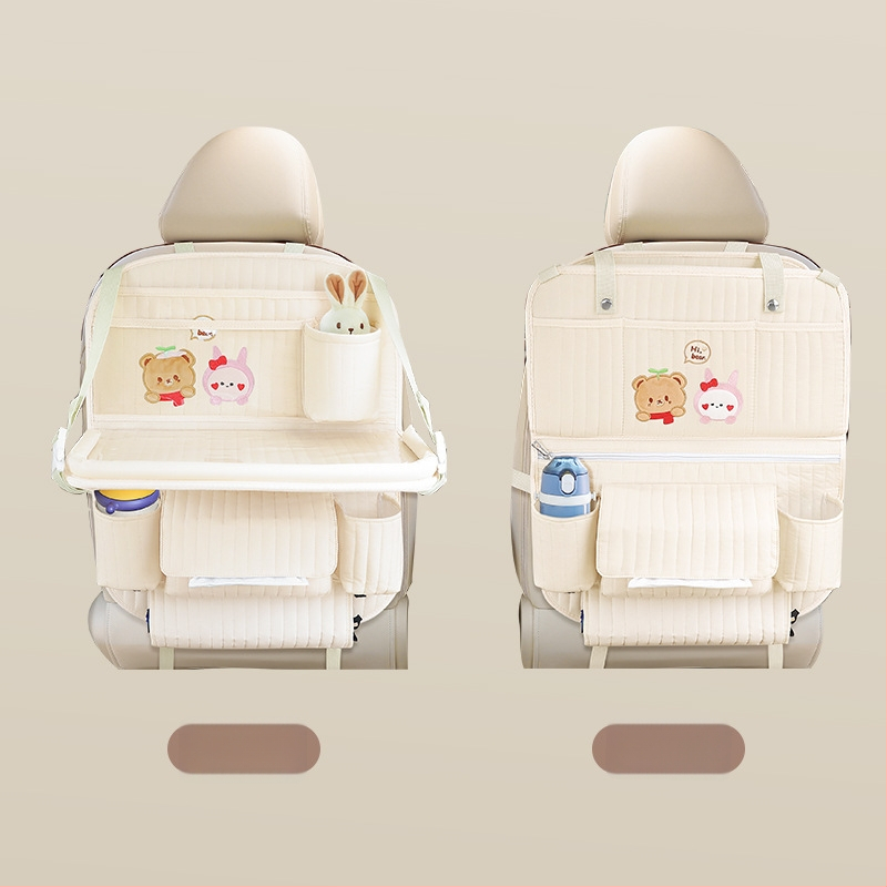 Sklopná doska na zadné sedadlo so skladovacím vreckom a odpadkovým košom, objem 2400 ml, zavesný typ, univerzálne uchytenie